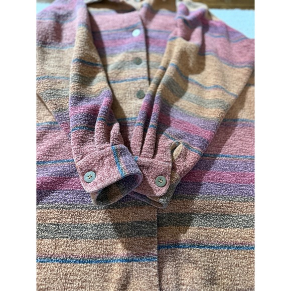 VTG STYLE NEW YORK Striped Textured Oversized Button Up Shirt Women's Size‎ S - Picture 9 of 10